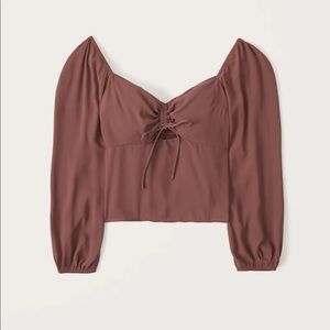 Abercrombie Long-Sleeve Cinched Front Cutout Top